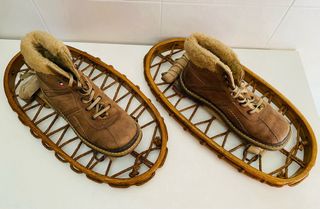 Raquetas de nieve vintage de madera