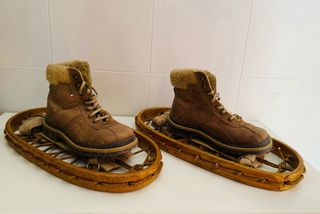 Raquetas de nieve vintage de madera