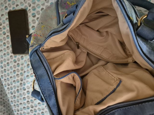 Borsa donna blu multicolor