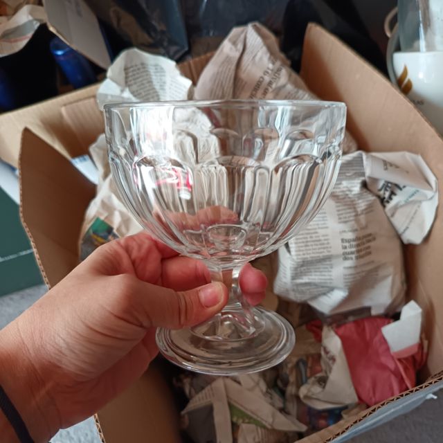 9 Copas de cristal para postre