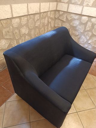 Sofá 2 plazas tela negro