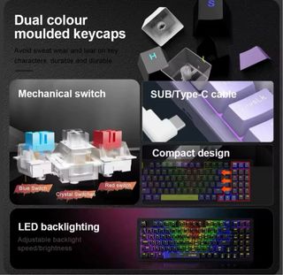 Teclado Mecánico E-YOOSO RGB Negro