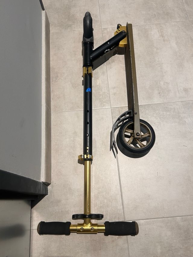 Patinete Urbano Negro y Dorado