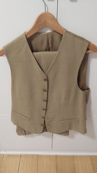 Traje de hombre Mostaza con chaleco