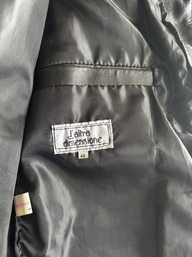 Giacca uomo in pelle nera taglia 48