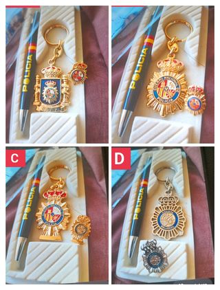 Lote Policía : Llavero, Pin Pulsera y bolígrafo