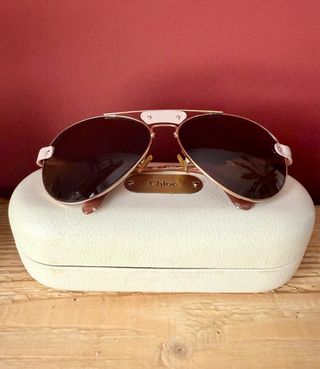Gafas de sol Chloë aviador rosa y dorado