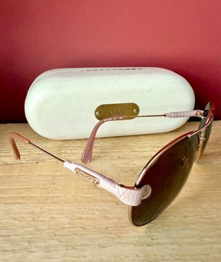 Gafas de sol Chloë aviador rosa y dorado