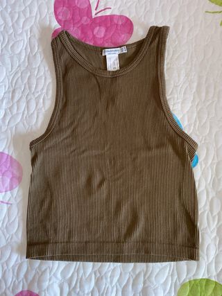 Crop top Stradivarius marrón Talla S
