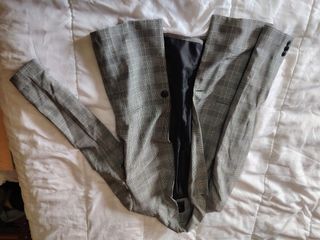 Americana cuadros gris Bershka Talla S