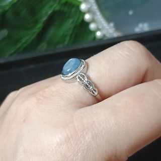 Anillo Cianita Natural Ovalada