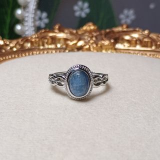 Anillo Cianita Natural Ovalada