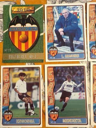 Pack cromos Valencia CF Liga 96-97