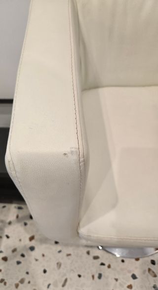 Sillón polipiel blanco regulable