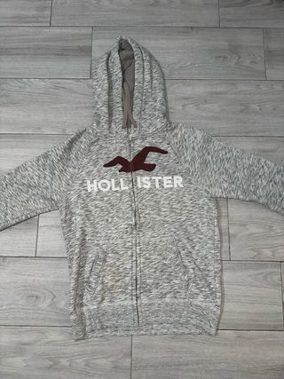 Sudadera Hollister Gris con Cremallera
