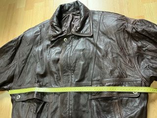 Chaqueta Bomber Cuero Vintage Marrón