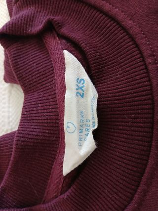 Sudadera burdeos Primark Talla XXS