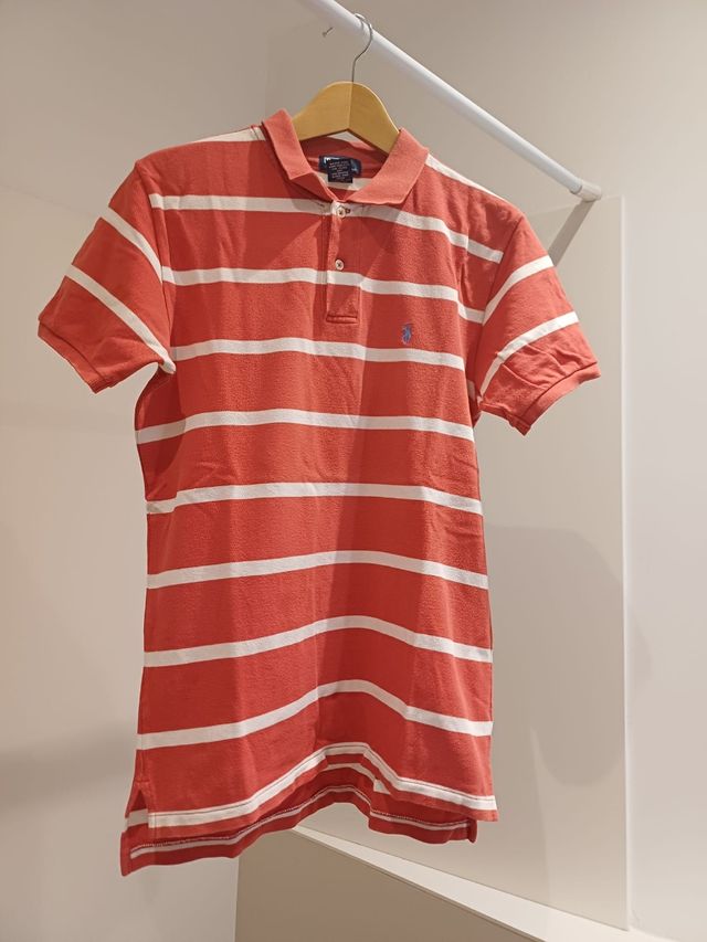Polo Ralph Lauren Rayas Naranja y Blanco