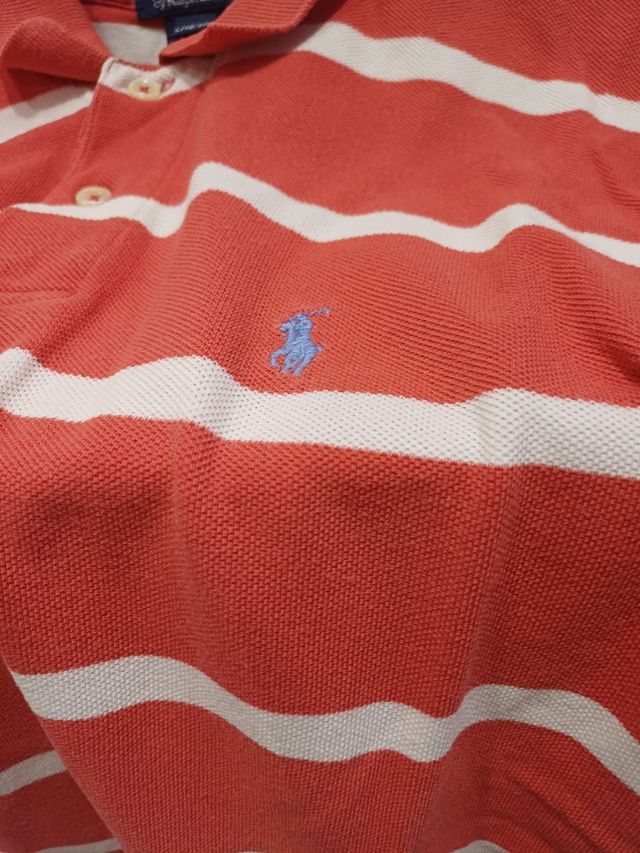 Polo Ralph Lauren Rayas Naranja y Blanco