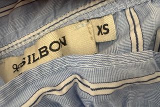 Blusa Silbon Hombros Descubiertos Rayas Azul