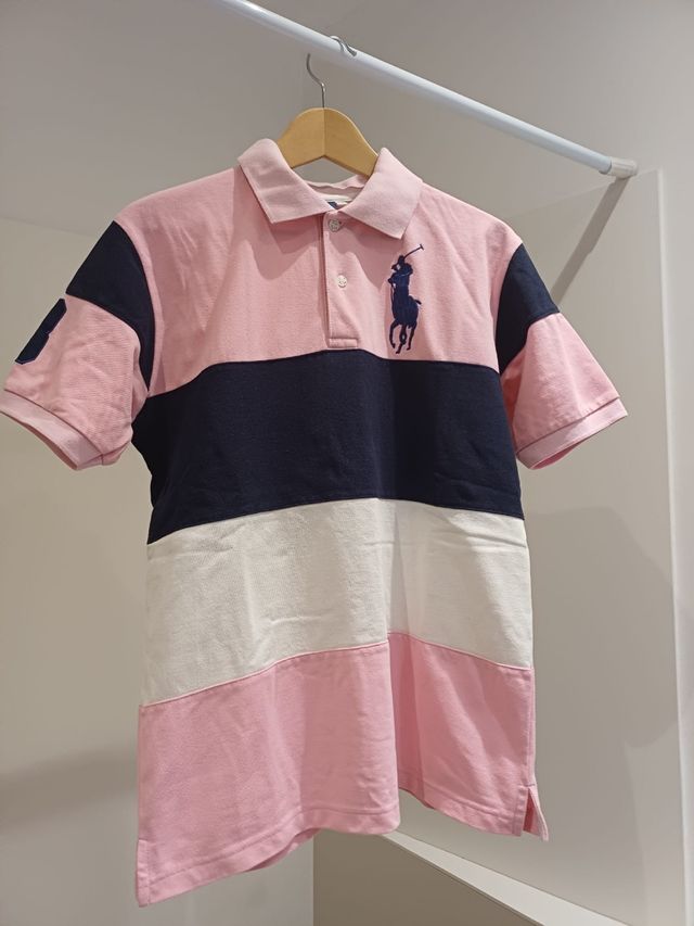 Polo Ralph Lauren Manga Corta Rosa y Azul