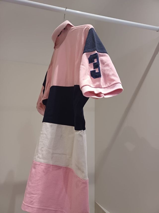 Polo Ralph Lauren Manga Corta Rosa y Azul