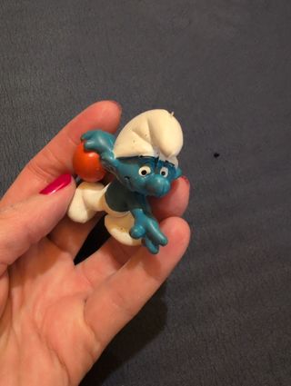 Figura Pitufo pelota. Años 80 