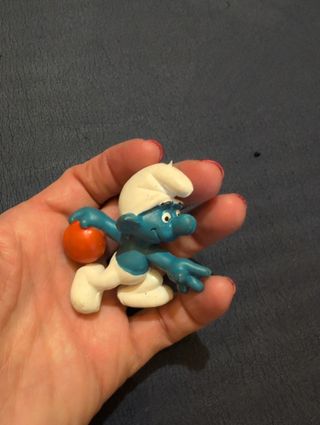 Figura Pitufo pelota. Años 80 