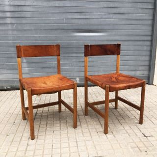 Sillas vintage cuero Jordi Casablancas 1960