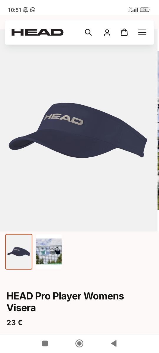 Visera HEAD azul