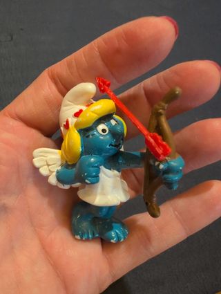 Pitufina Cupido con Arco y Flecha. Años 80 