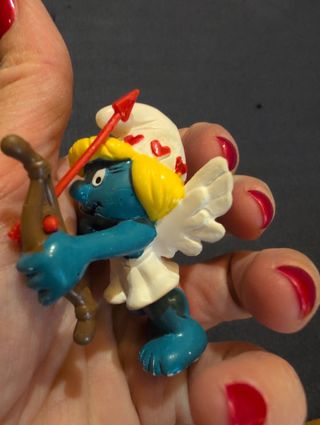 Pitufina Cupido con Arco y Flecha. Años 80 