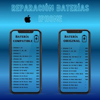 Reparación teléfonos móviles Baterías y pantallas