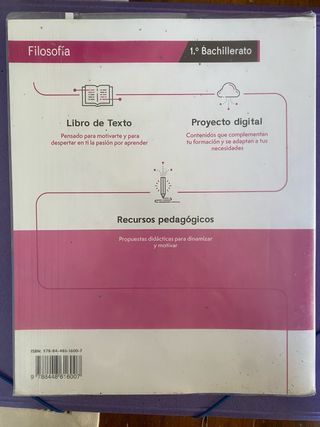 Libro Filosofía 1.º Bachillerato 