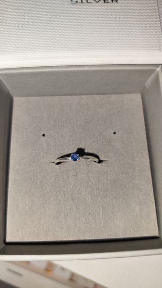 Anillo Plata con Piedra Azul