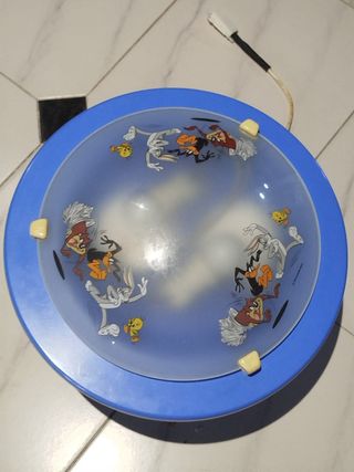 Lámpara infantil azul y blanca