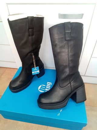 Botas Mustang Piel Talla 36 Negras