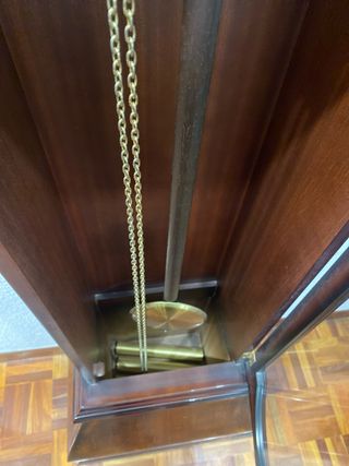 Reloj de péndulo antiguo de madera, Tempus Fugit