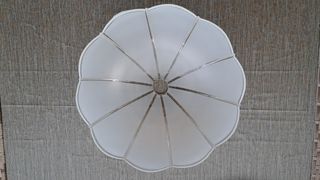 Plafoniera Tetto Vetro Bianco Argento