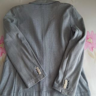 Americana de algodón azul grisáceo Talla M