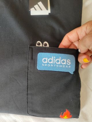Camiseta Adidas Negra emojits Bolsillo
