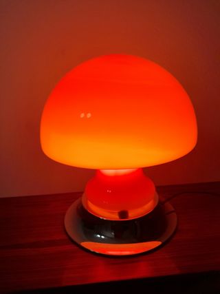 Lampada fungo vintage arancio e argento