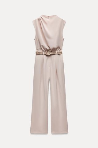 Mono Zara beige con cinturón