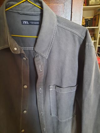 Camisa Zara XL/46/56 Gris/