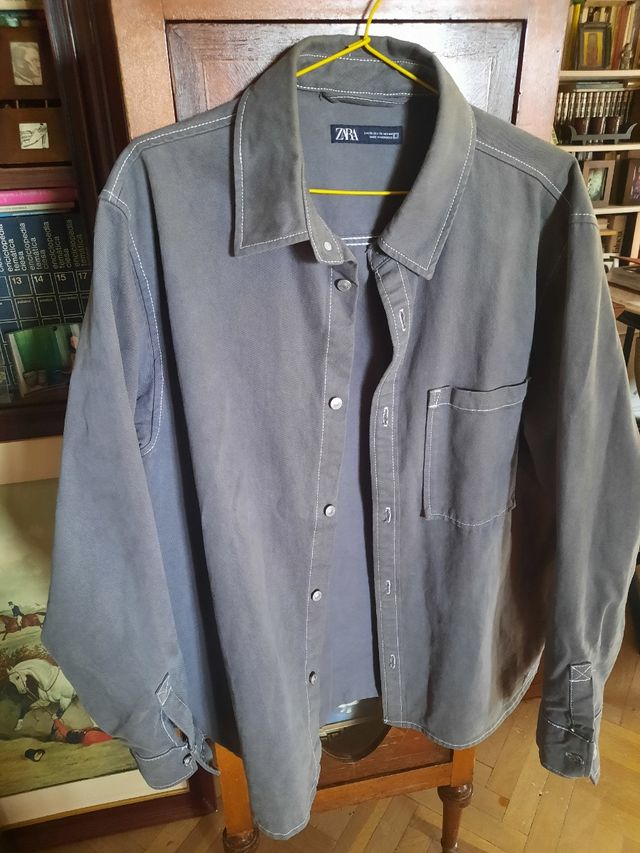 Camisa Zara XL/46/56 Gris/