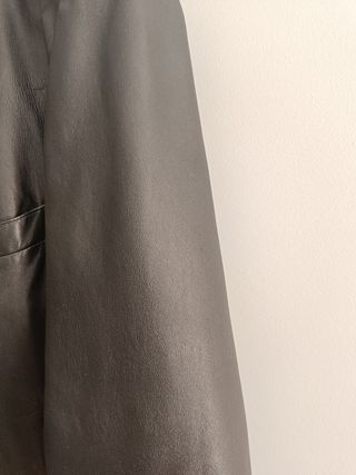 Chaqueta de cuero genuino negro