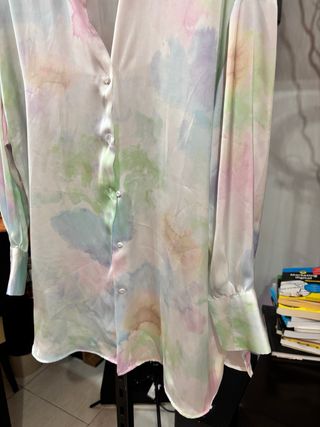 Camisa Zara Multicolor Talla M satinada