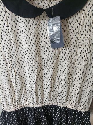 Vestido estampado cuello Peter Pan