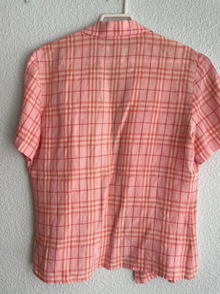 Camisa de cuadros rosa y naranja Burberry