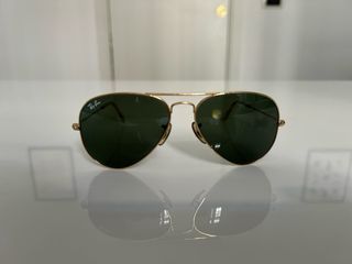 Occhiali da Sole Ray-Ban Aviator Oro Lenti Verdi